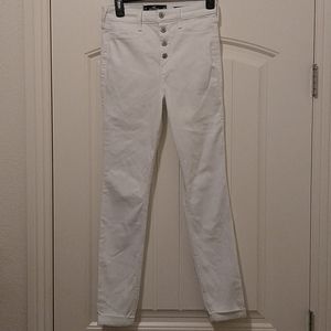 Ultra high rise jean leggings buttons